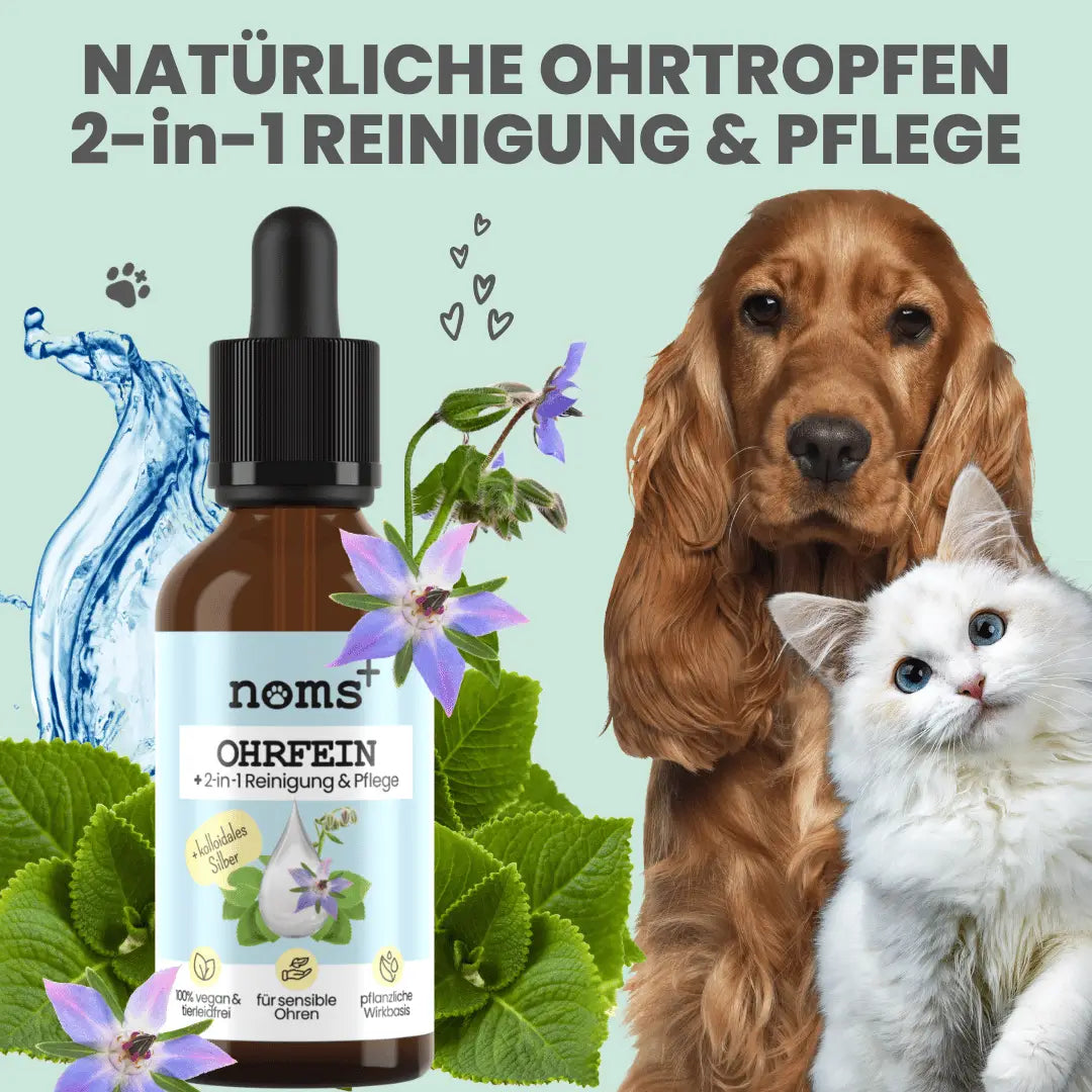 noms+ 2-in-1 Ohrfein Reinigung & Pflege mit kolloidalem Silber
