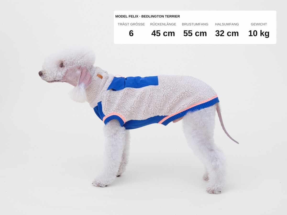 lumiies® Sport Racer Hundepullover aus Teddy-Sherpa-Fleece Royal Alpine