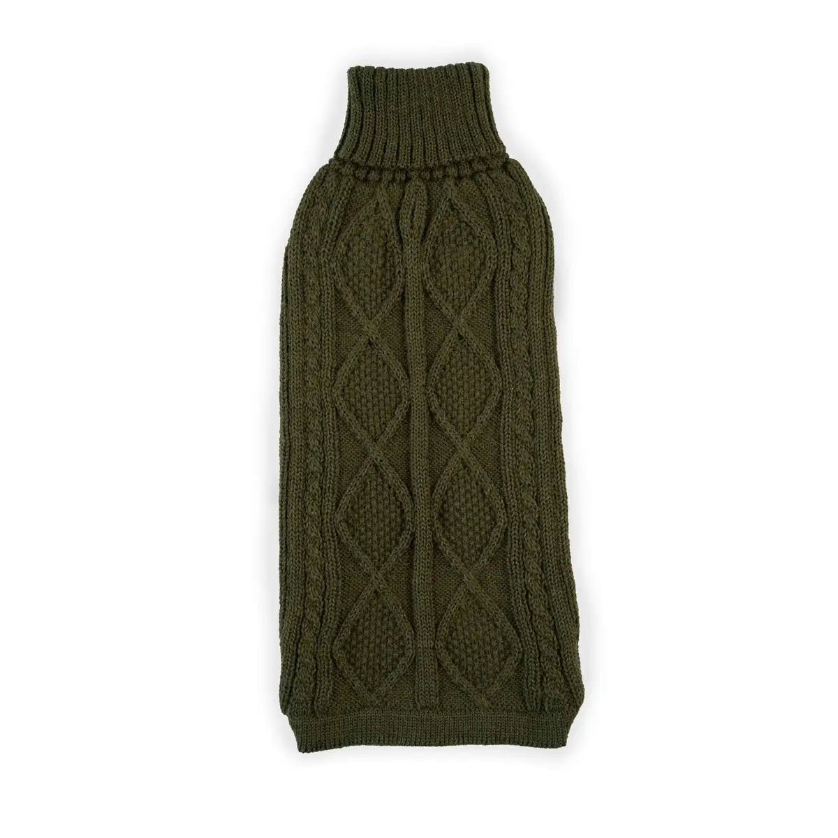 Hundepullover ARAN Diamant in Forest Green aus Alpaka