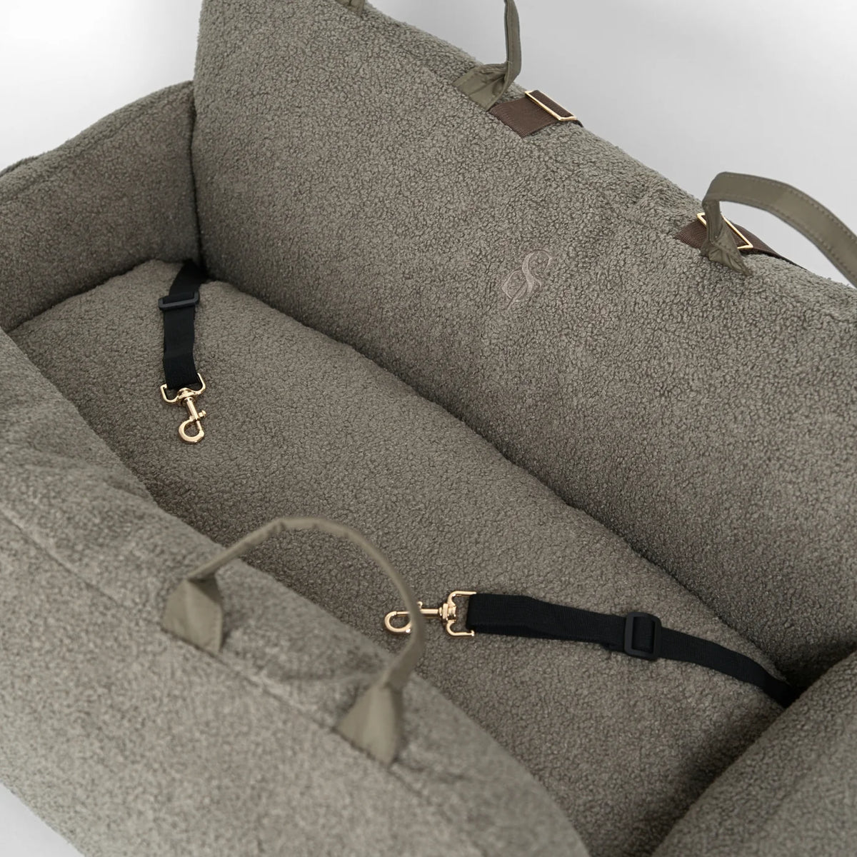 Lara Autositz XXL TEDDY Taupe tragbare Tasche