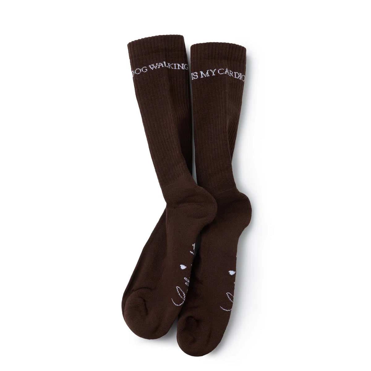 Lieblingspfote Socken "DOG WALKING IS MY CARDIO" Braun