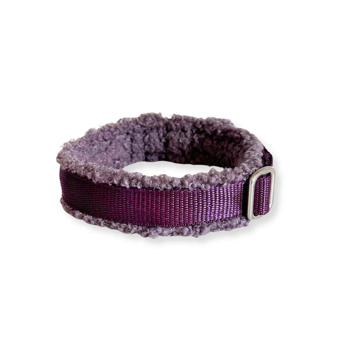 Goldhund Hundehalsband Teddy Dark Plum Silber