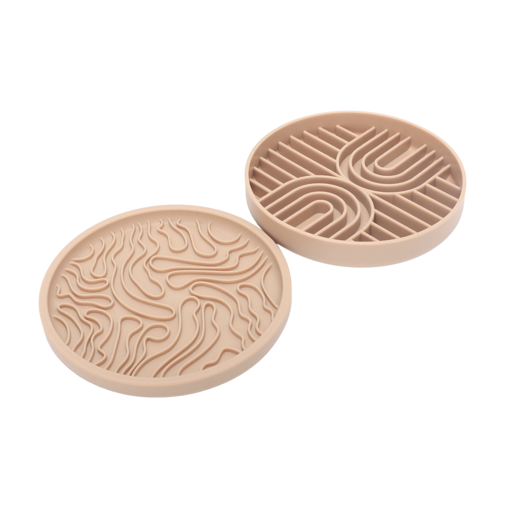 2er-Set Slow Feeder Bowl mit Schleckmatten Aufsatz WATER Nude - LOVIN'DOG