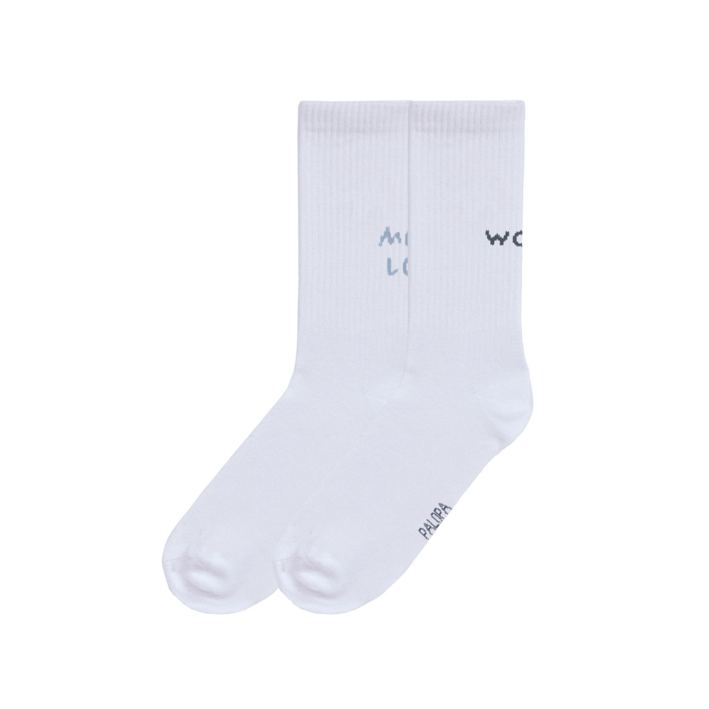 2er-Set Tennis Socken Lettering Blue Grey - PALOPA