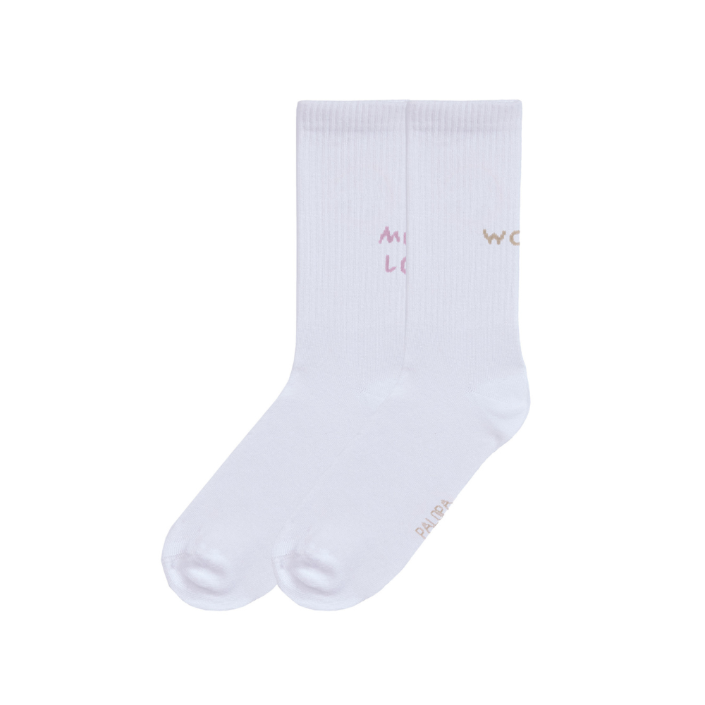 2er-Set Tennis Socken Lettering Lemon Orchid - PALOPA