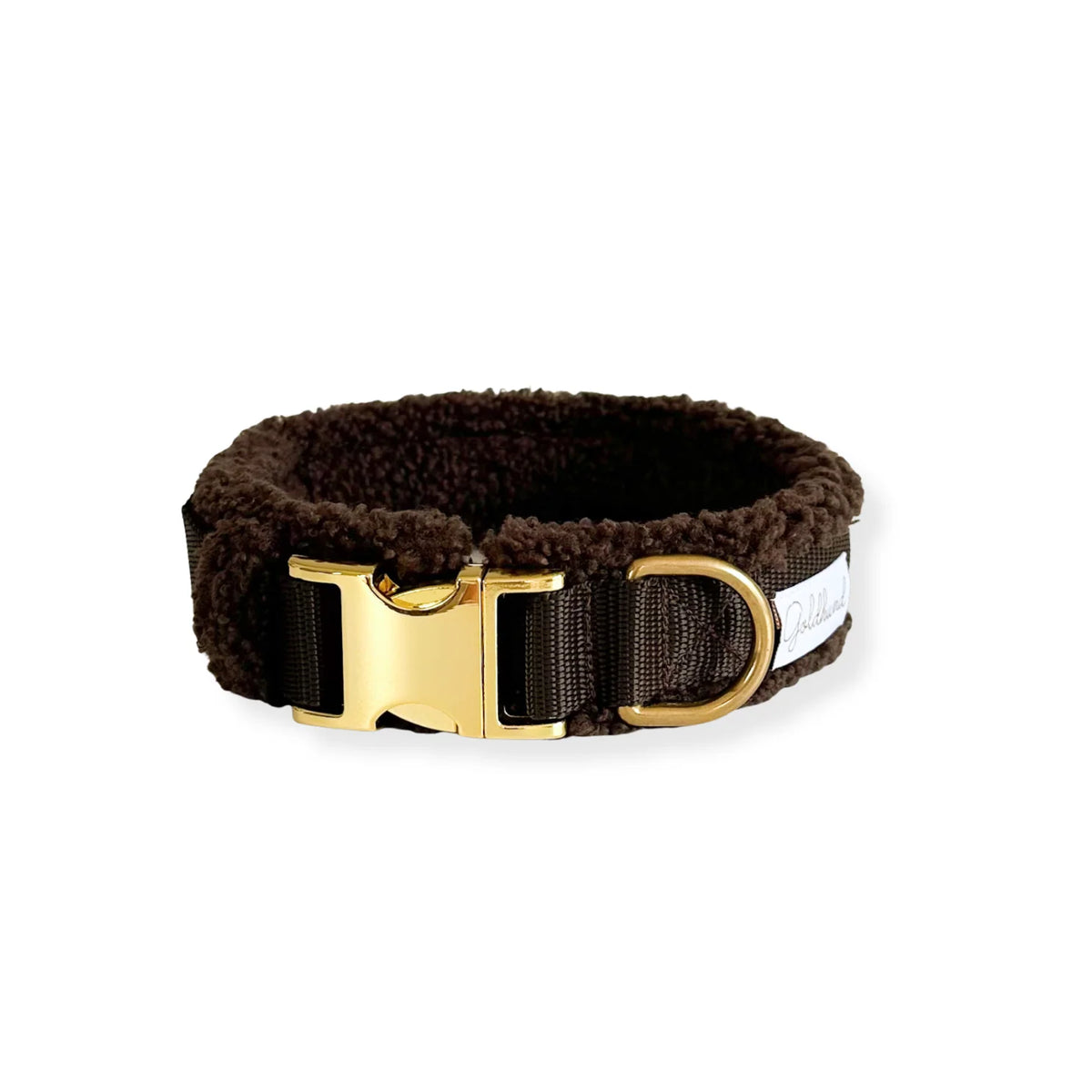 Goldhund Hundehalsband Teddy Dunkelbraun Gold