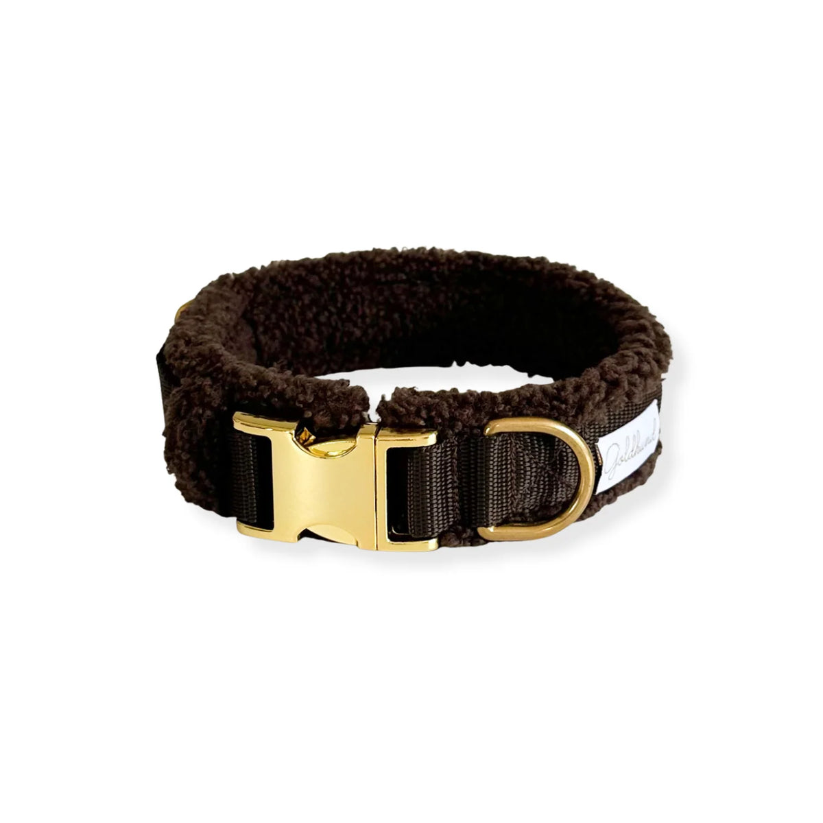 Goldhund Hundehalsband Teddy Dunkelbraun Gold