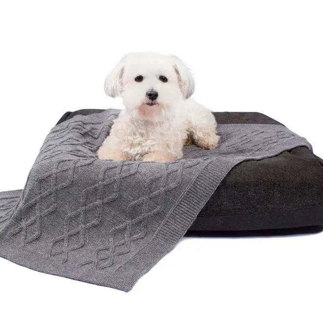 Strickdecke aus Alpaka Grey