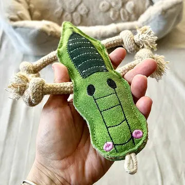 Hundespielzeug Krokodil aus Wildleder