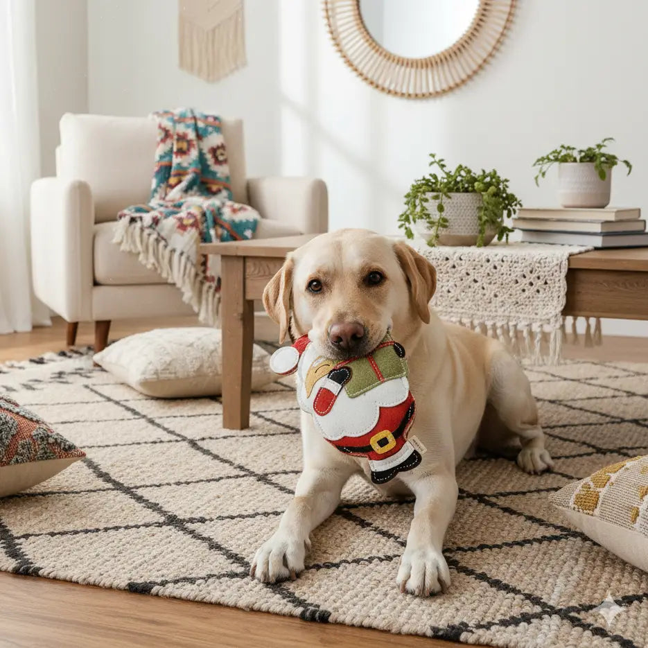 Hundespielzeug aus Wildleder "Santa" X-MAS