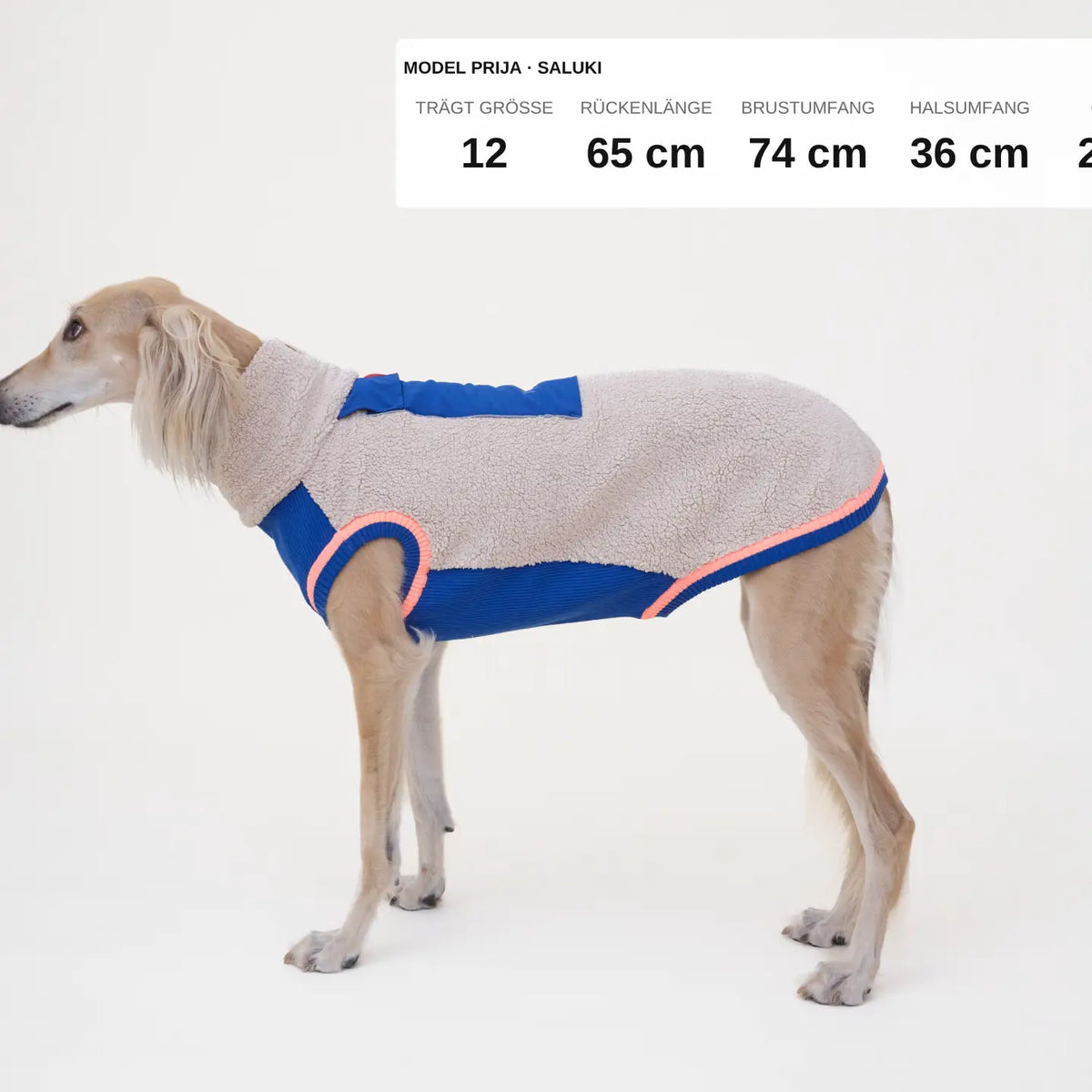 lumiies® Sport Racer Hundepullover aus Teddy-Sherpa-Fleece Royal Alpine