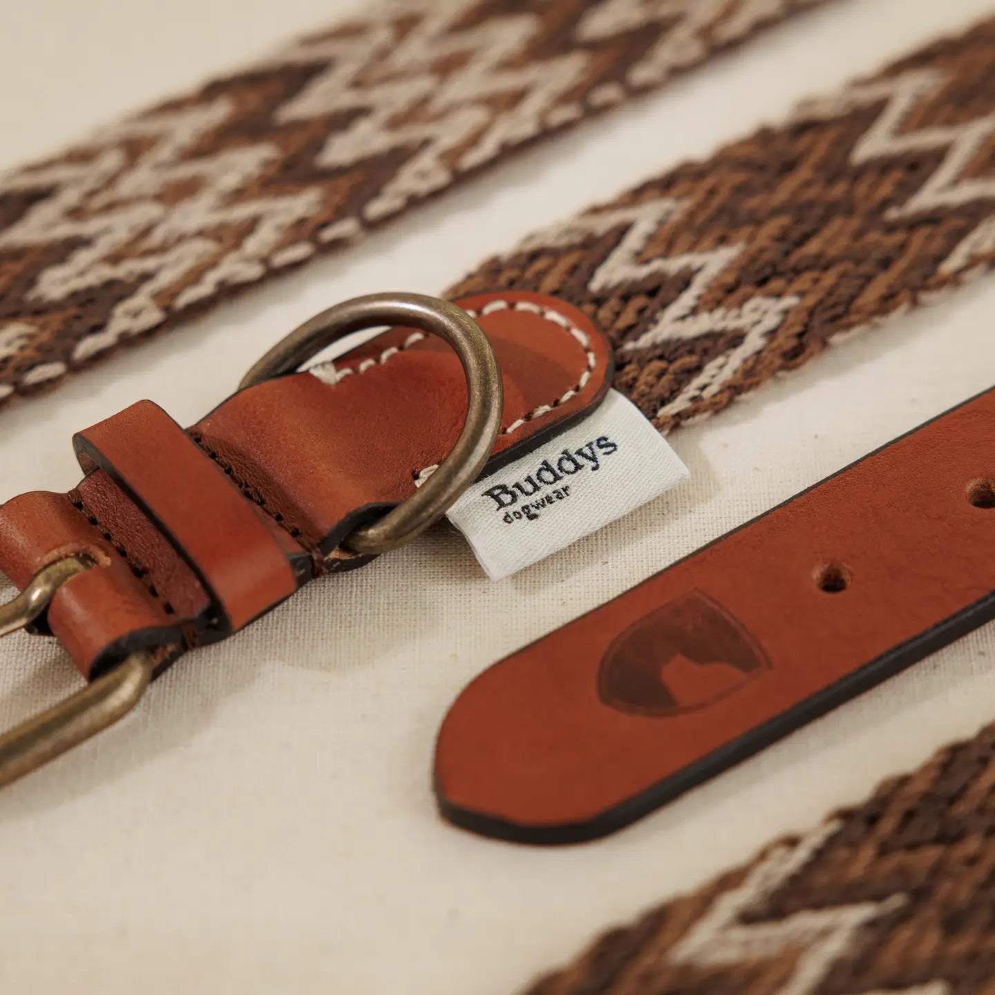 BOHO verstellbare Hundeleine Peruvian BROWN NEW