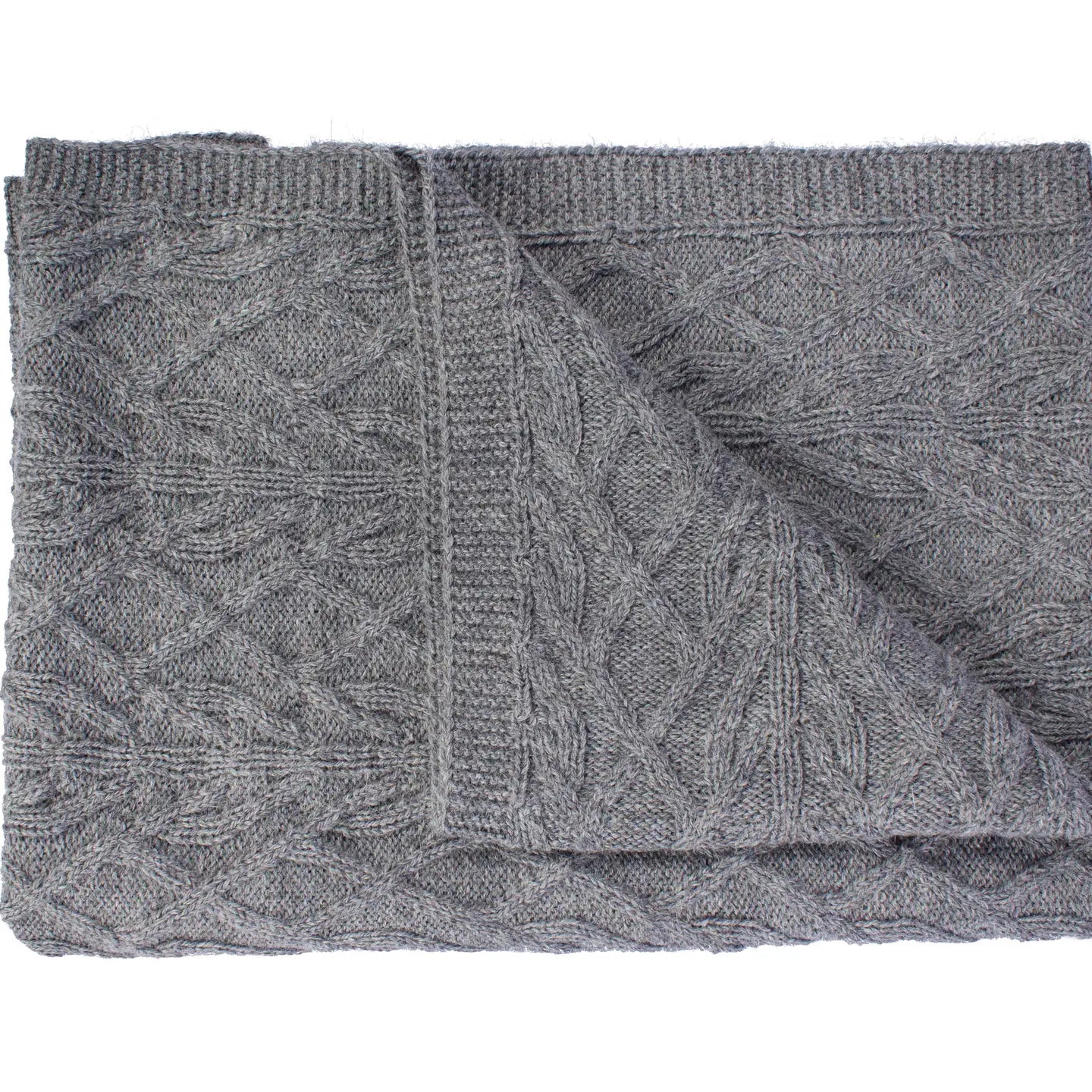 Strickdecke aus Alpaka Grey