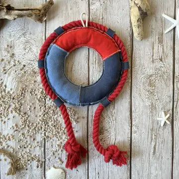 Hundespielzeug Rettungsring aus robustem Baumwoll-Canvas mit Kokosfaser