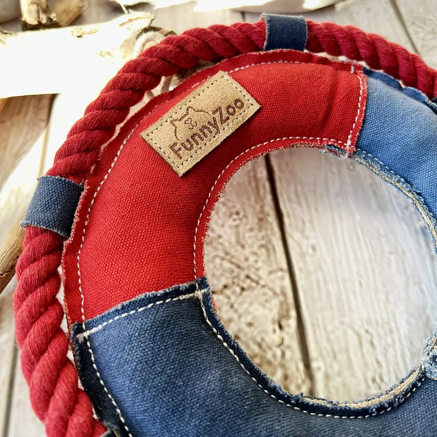 Hundespielzeug Rettungsring aus robustem Baumwoll-Canvas mit Kokosfaser