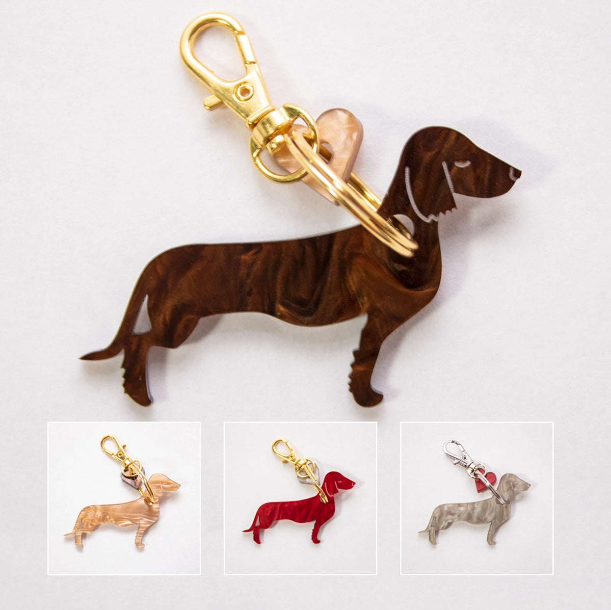 Schlüsselanhänger DACKEL Taschenanhänger Brownie