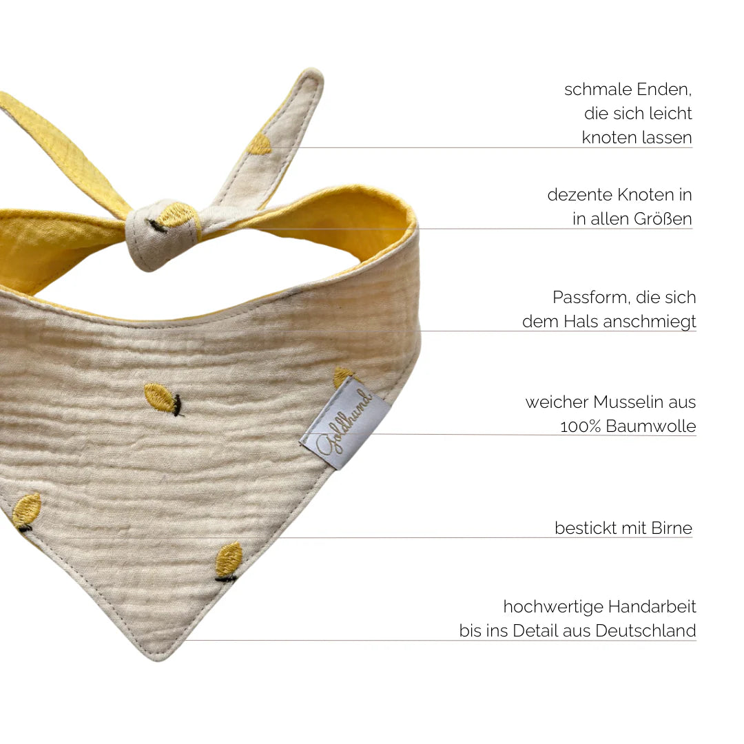 Goldhund Hundehalstuch Musselin Lemon