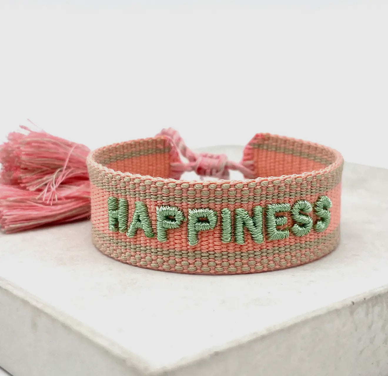 Statement Armband HAPPINESS Peach