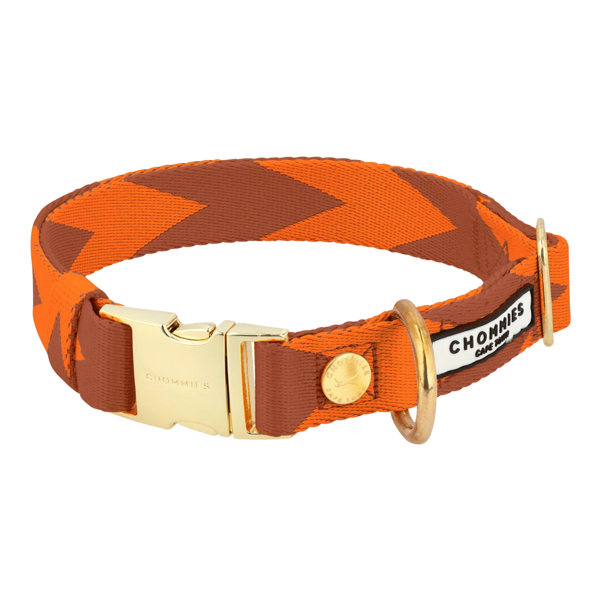 Chommies Quick-release Dog Collar Halsband | Orange & Cognac