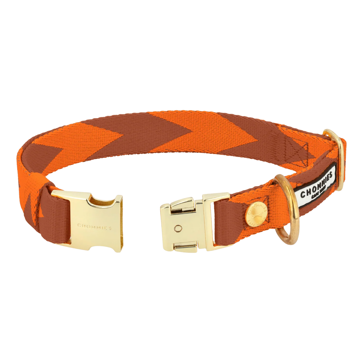 Chommies Quick-release Dog Collar Halsband | Orange & Cognac