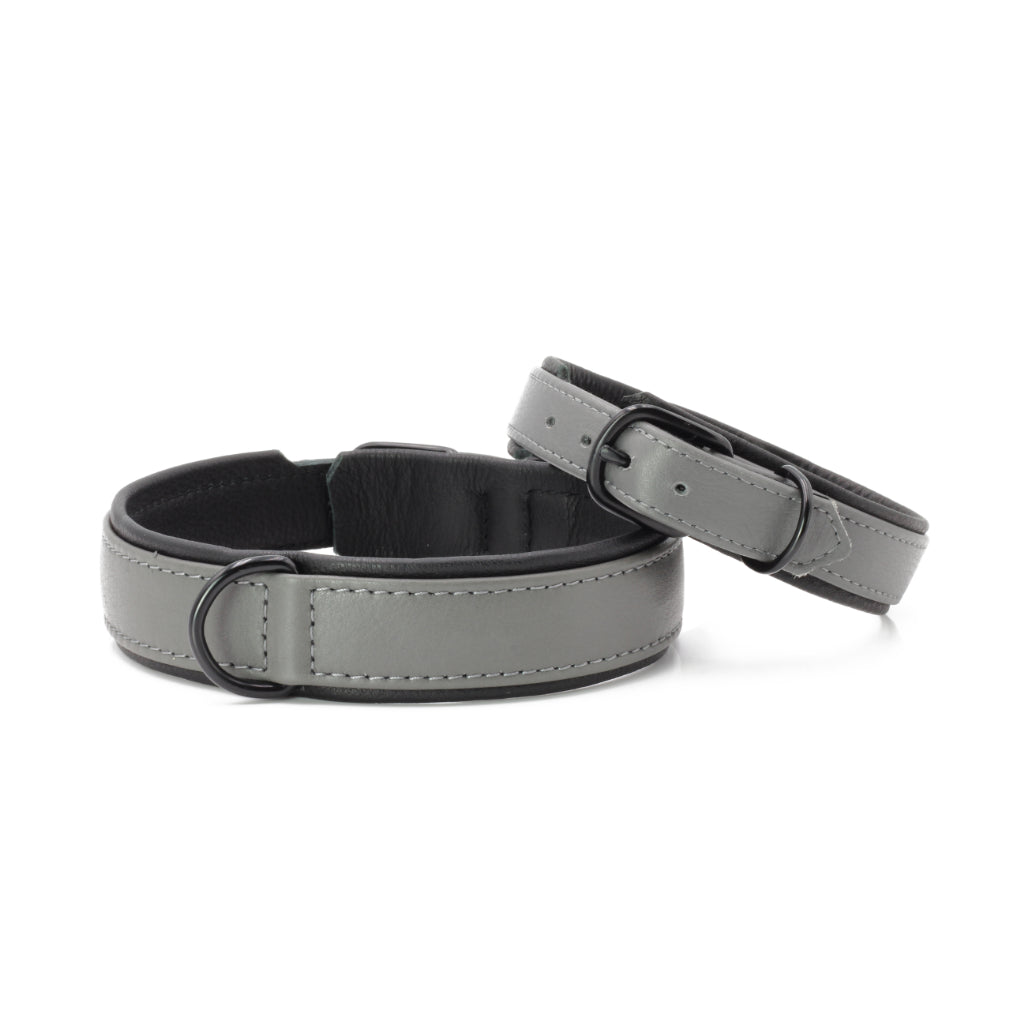 Größenvergleich Halsband AMICI Nappaleder Anthrazit - Laboni