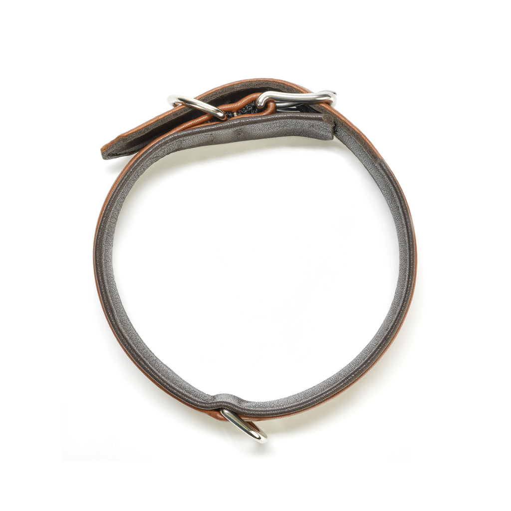 Halsband AMICI Nappaleder Cognac von oben - Laboni