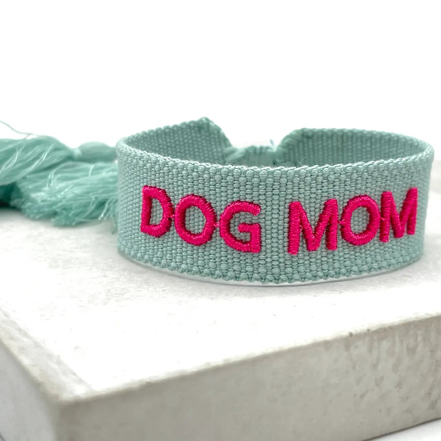 Statement Armband DOG MOM Sage Pink