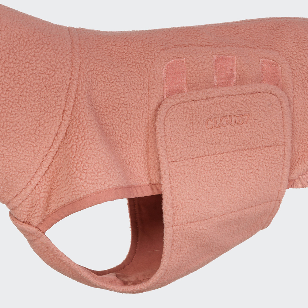 Bauchschutz mit Klettverschluss Cloud7 Hundepullover Fleece Derby 2.0 Faded Rosé