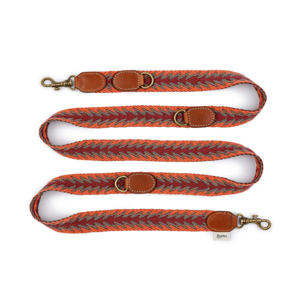 Befestigungen Hundeleine Peruvian Arrow ORANGE verstellbar - Buddys Dogwear
