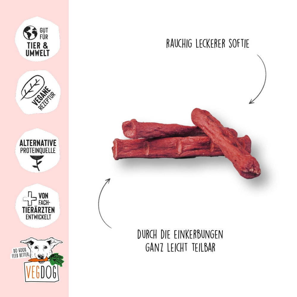 Beispielinhalt Hundesnack Beevys mit Rote Beete & Buchenrauch - VEGDOG