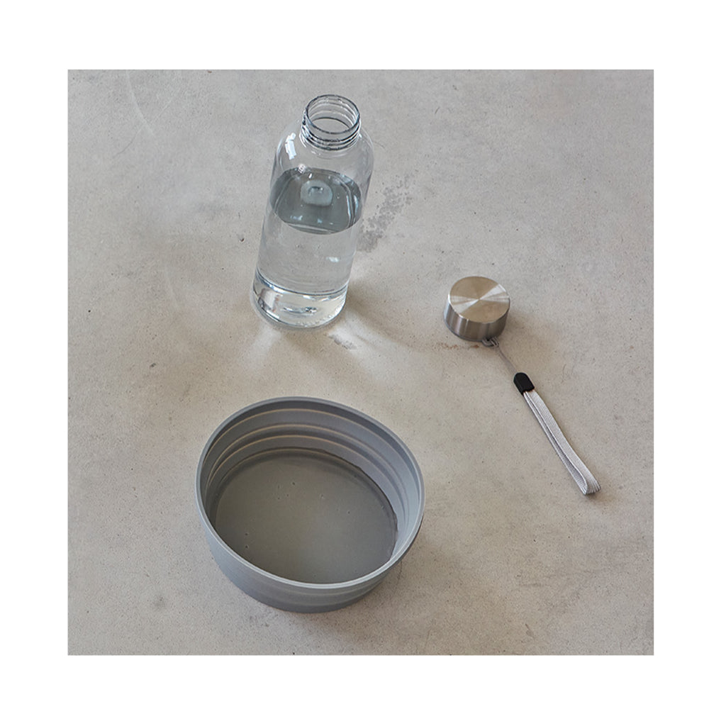 MiaCara Bottiglia Wasserflasche transparent und Wassernapf