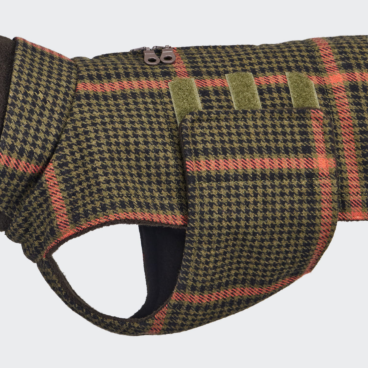 Cloud7 Hundemantel DACKEL Brooklyn Flanell Tartan Green Bauchschutz mit Klettverschluss