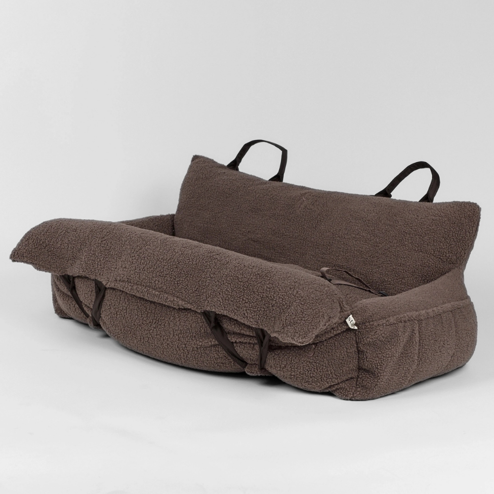 Clara 3‑in‑1‑Autositz XXL für Hunde Teddy Braun Limitierte Auflage - staey