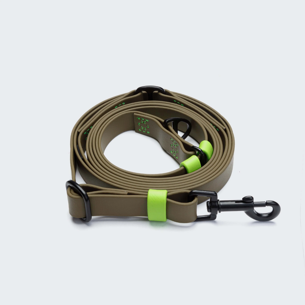 Cloud7 Handsfree Hundeleine BioThane Ipanema Olive-Neongrün