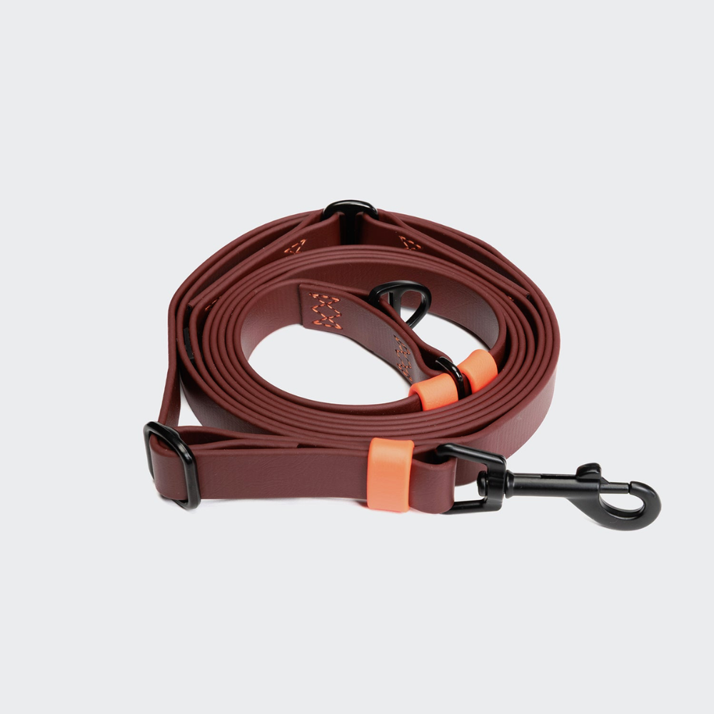 Cloud7 Handsfree Hundeleine BioThane Ipanema Dark Aubergine Orange