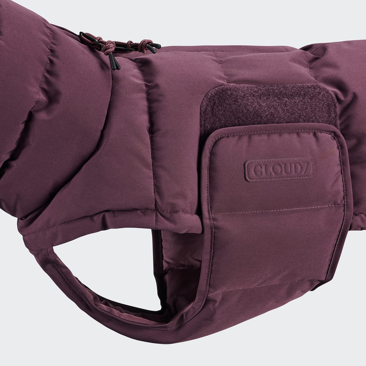Cloud7 Hundemantel Winter ALASKA Dackel Aubergine Bauchschutz mit Klettverschluss