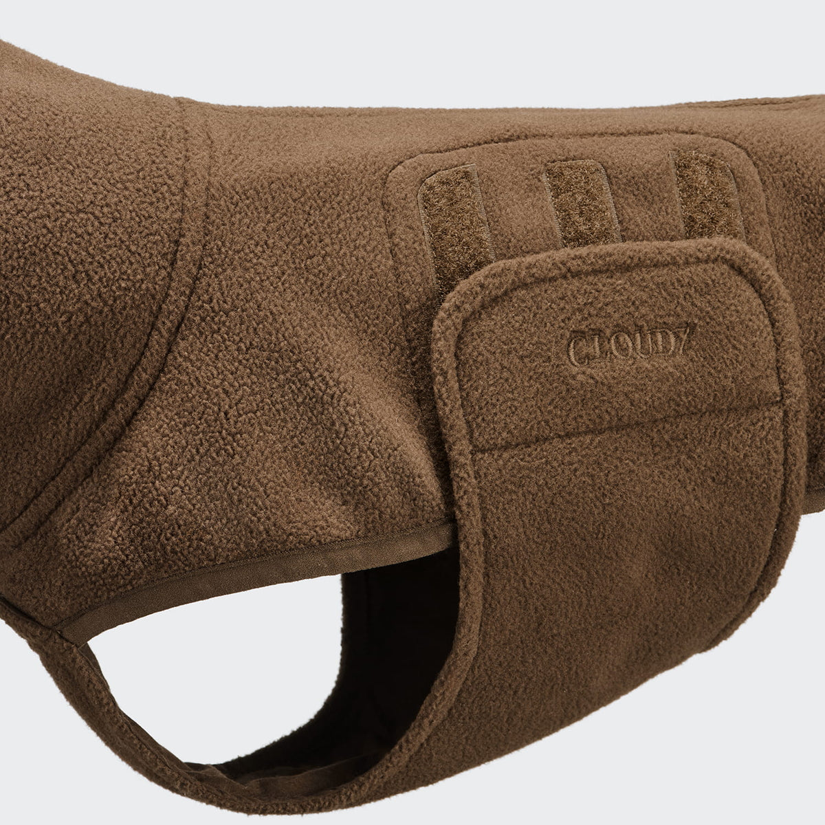 Cloud7 Hundepullover DACKEL Soft Fleece Derby 2.0 Coffee Bauchschutz mit Klettverschluss
