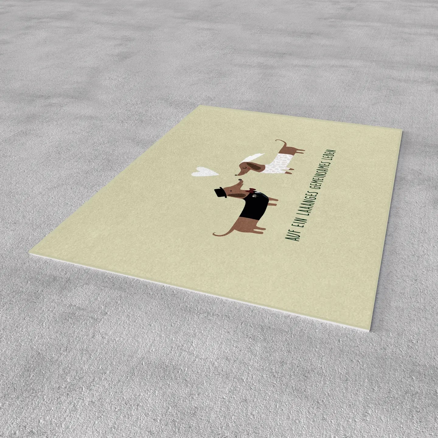 Grußkarte Hochzeit Dackel Brautpaar liegend - Naturbedacht