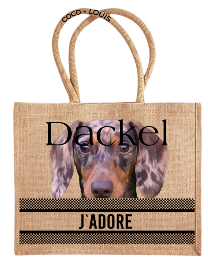 COCO + LOUIS Shopper mit Hundemotiv Dackel Merle