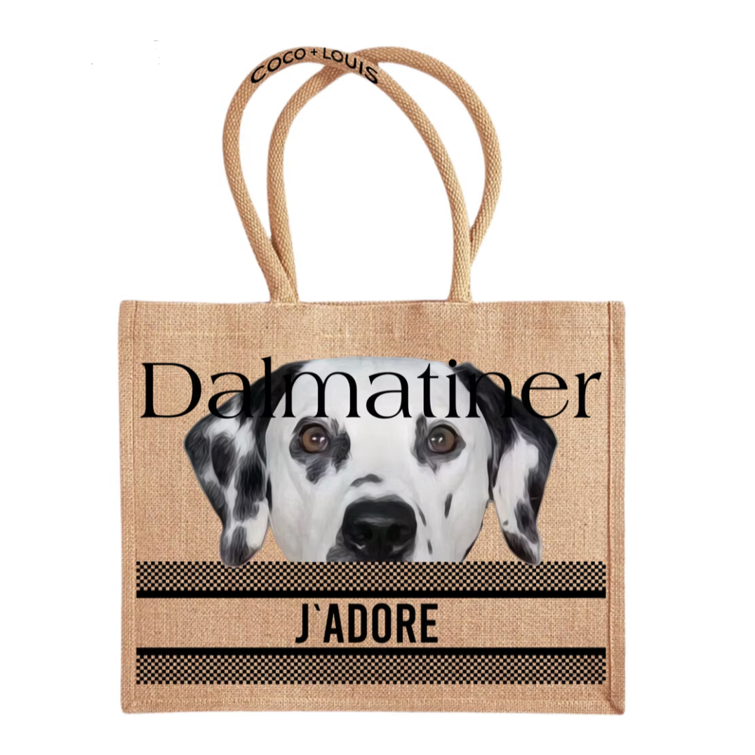 COCO + LOUIS Jute Shopper mit verschiedenen Hundemotiven