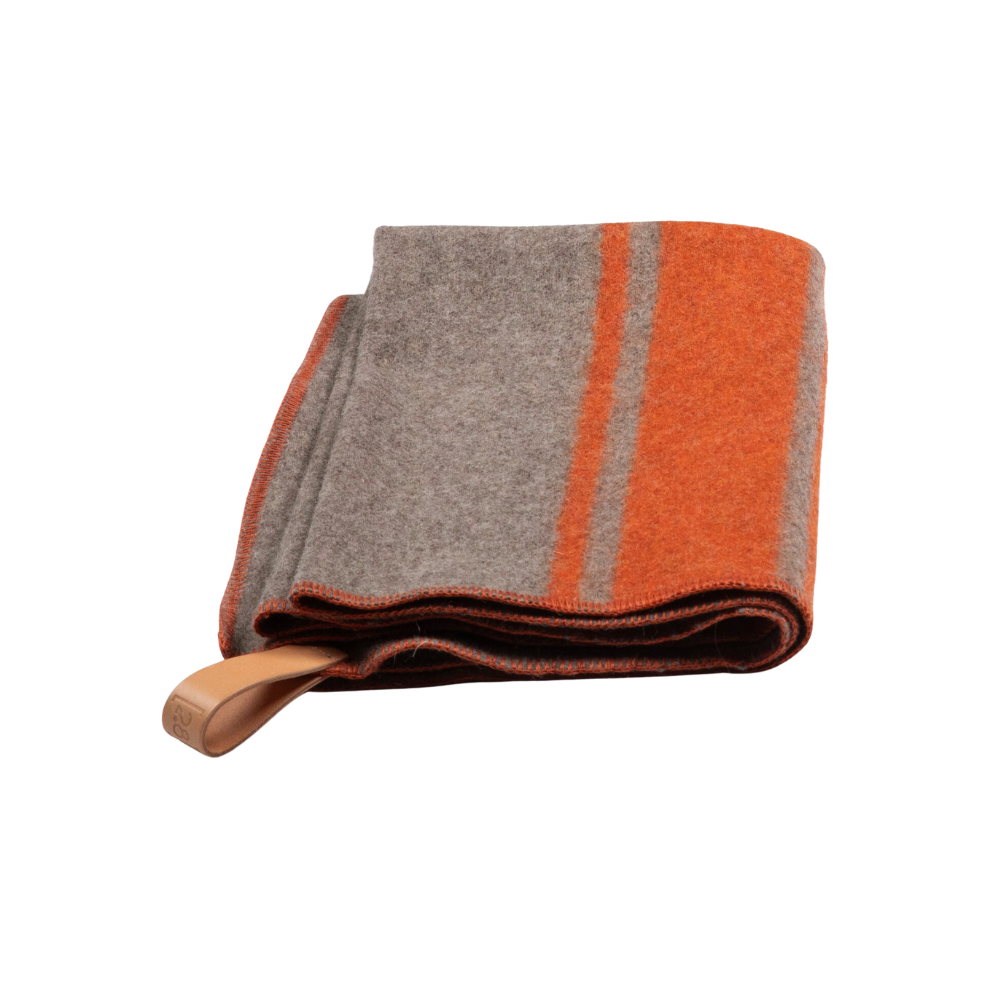 Decke ANSEL Wool Blanket aus recycelter Wolle Natur Orange - 2.8 designs for dogs