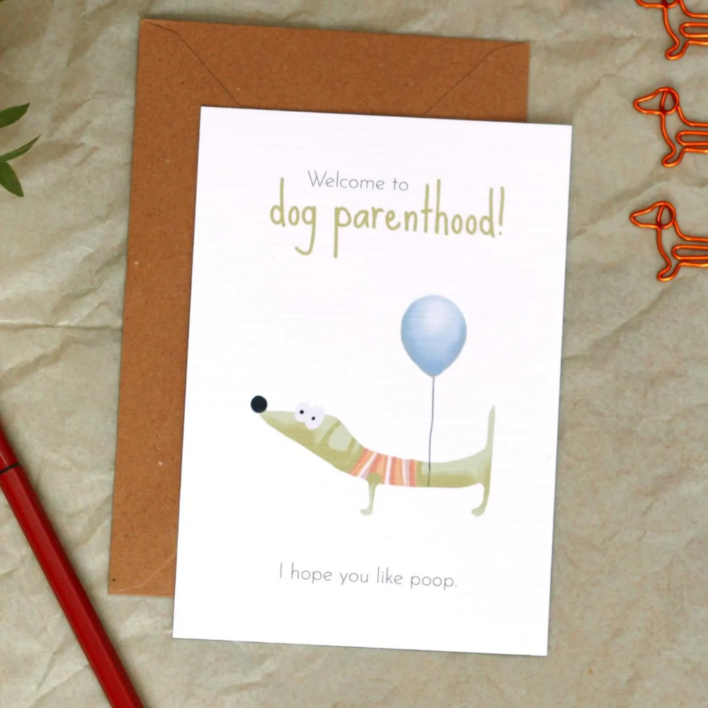 Dekobild Grußkarte "Welcome to dog parenthood!" mit Umschlag - Buchbilderei