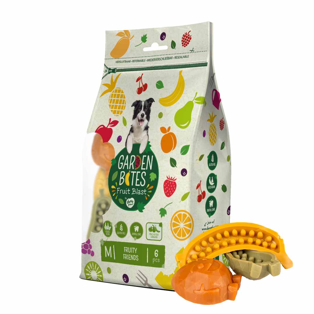 Dental Kausnack Freche Früchte Garden Bites Fruity Friends Medium - DUVO+
