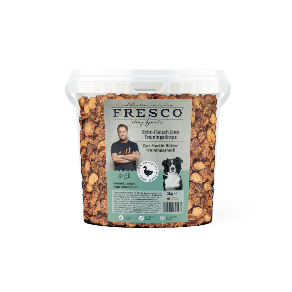 Martin Rütter Trainingsdrops Ente 1 kg-Eimer - FRESCO