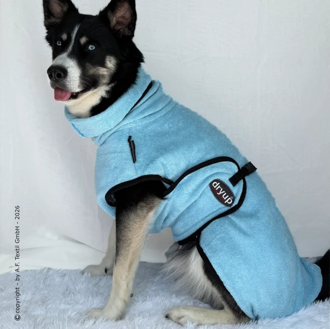 Hundebademantel DRYUP Cape Lightblue