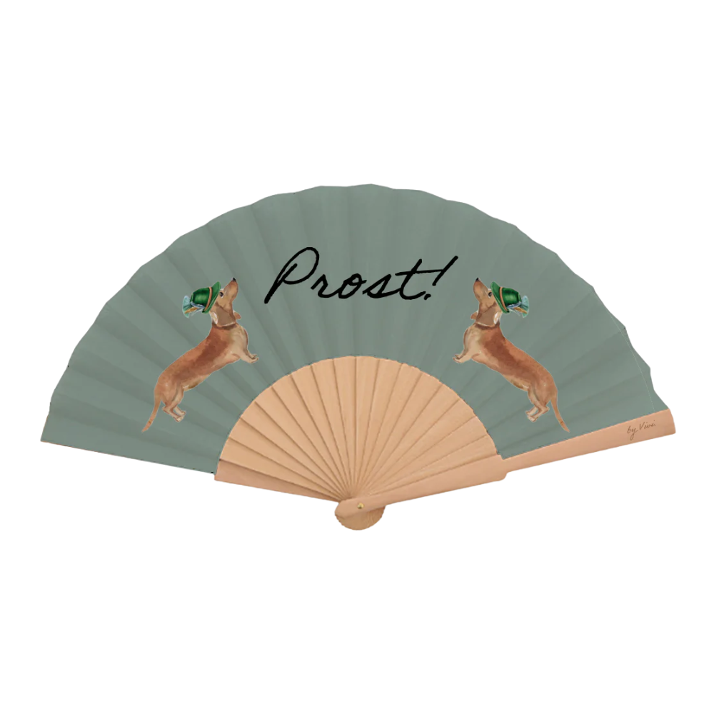 Fächer mit Dackel "Prost" - by Vivi.