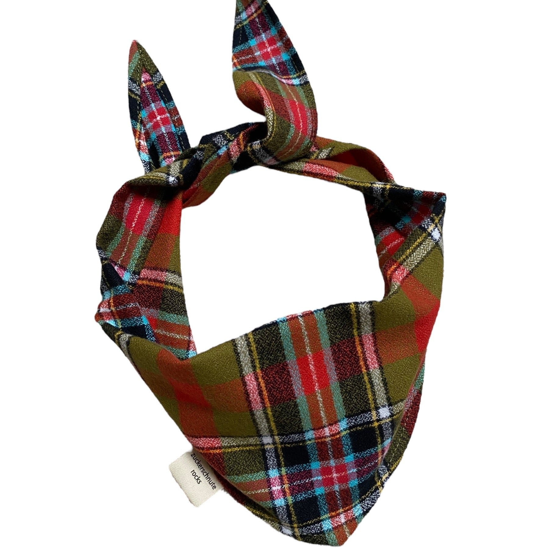 Bandana Flanell Rot Grün - zuckerschnute.rocks