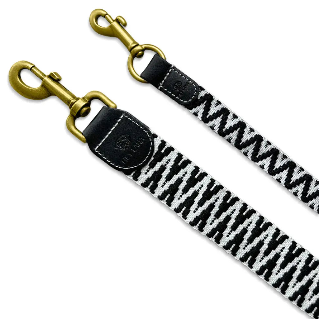 Hundeleine Black White 3-fach verstellbar