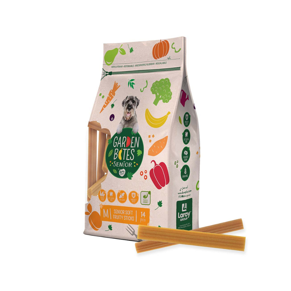 Größe M Dental Kausnack Senior Soft Garden Bites Fruity Sticks - Duvo+