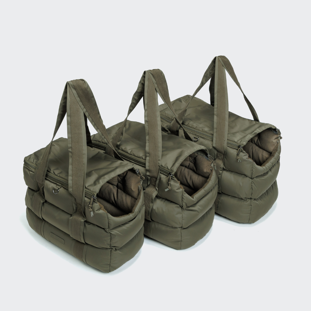 Größenvergleich Cloud7 Hundetasche Montreal Light Olive S M L